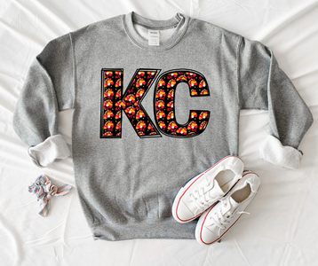 KC Daisy Pattern Grey Graphic Sweatshirt - The Red Rival