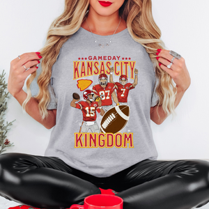 Mahomes, Kelce, Butker Gameday Kansas City Grey Graphic TShirt - The Red Rival