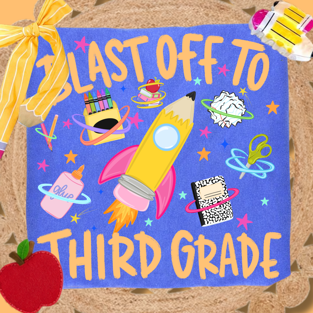 DEAL OF THE DAY - Blast Off to Grade Level Blue Tee (FINAL SALE)