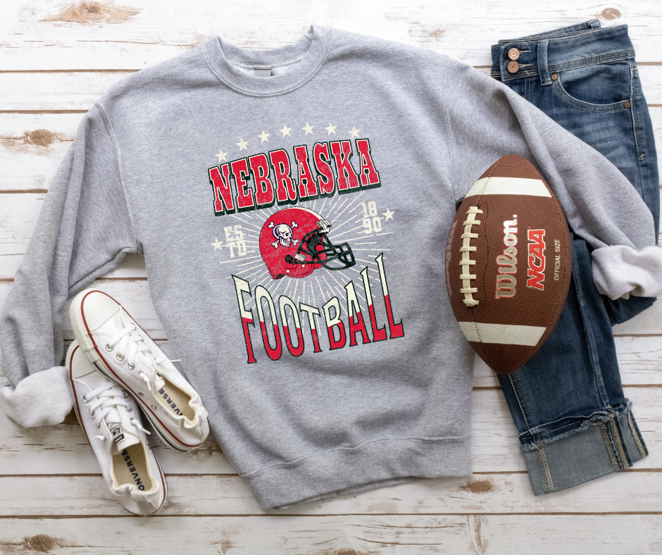 Nebraska Football Grey Sweatshirt - The Red Rival