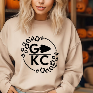 GO KC Leopard Circle Tan Sweatshirt - The Red Rival