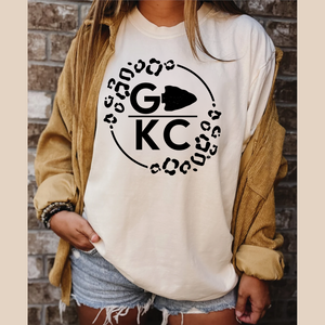 Go KC Leopard Circle Ivory Graphic Tee - The Red Rival