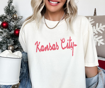 Red Kansas City Script Ivory Graphic Tee - The Red Rival
