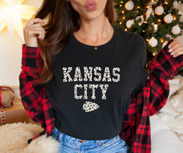 Leopard Kansas City Black Tee - The Red Rival