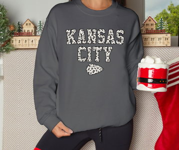 Leopard Kansas City Charcoal Sweatshirt - The Red Rival