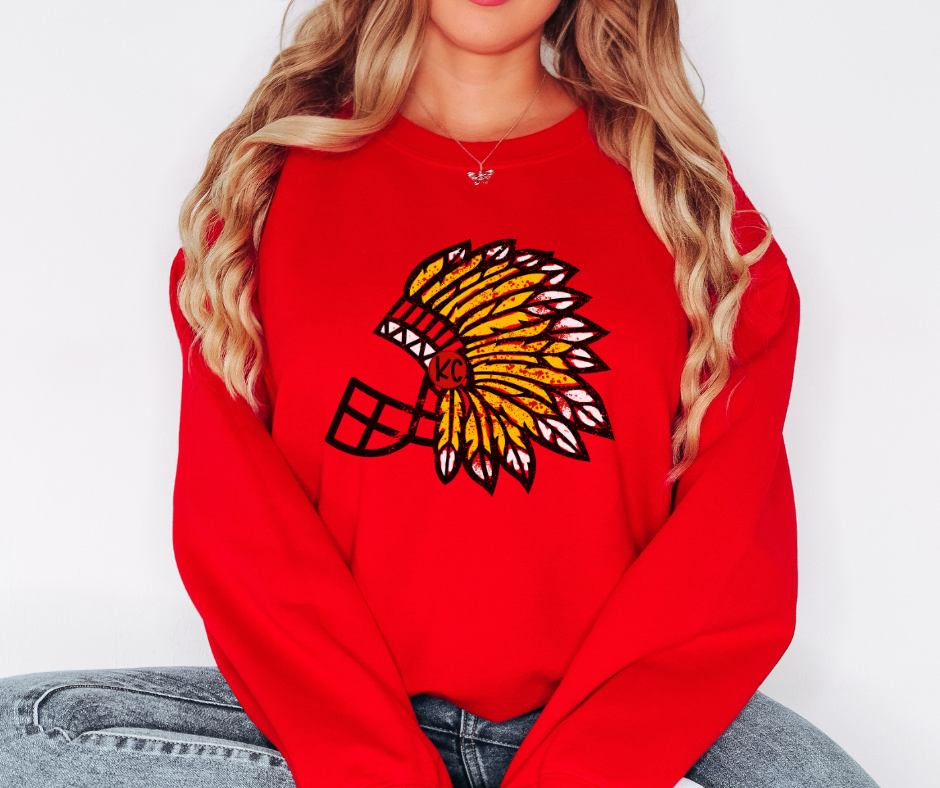 KC Headdress Red Sweatshirt - The Red Rival