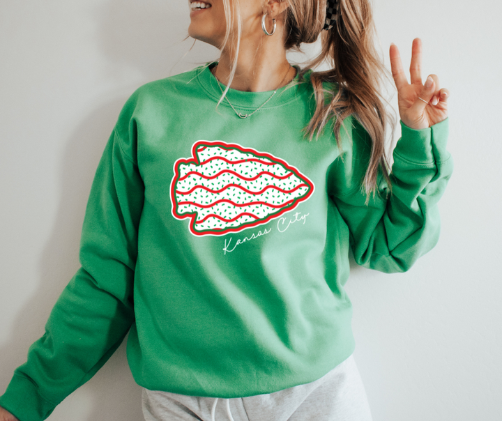 Christmas Cake Arrowhead Green Sweatshirt - The Red Rival