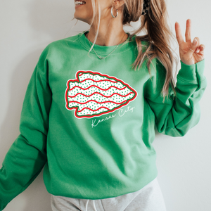 Christmas Cake Arrowhead Green Sweatshirt - The Red Rival