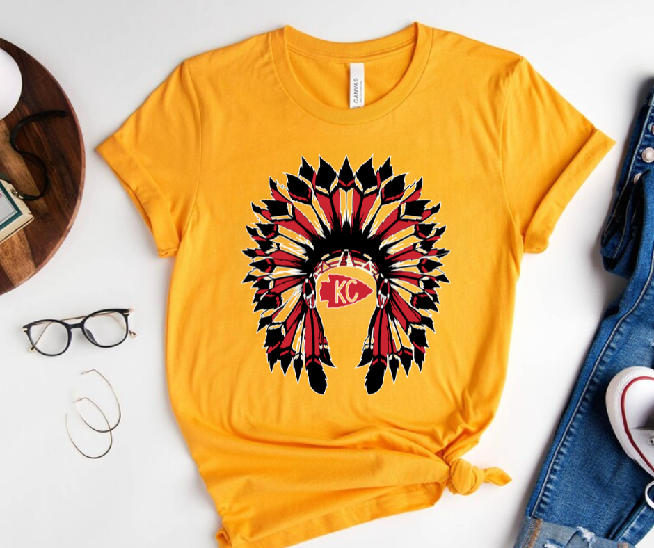 KC Headdress Gold Graphic Tee - The Red Rival