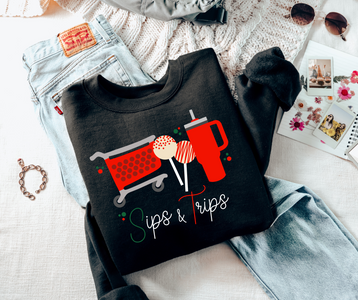 Red Sips & Trips Black Graphic Sweatshirt - The Red Rival