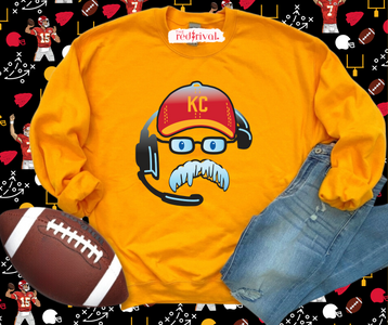 Andy Reid’s Icicle Mustache Gold Graphic Sweatshirt - The Red Rival