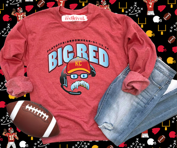 Andy Reid’s Icicle Mustache Heather Red Graphic Sweatshirt - The Red Rival