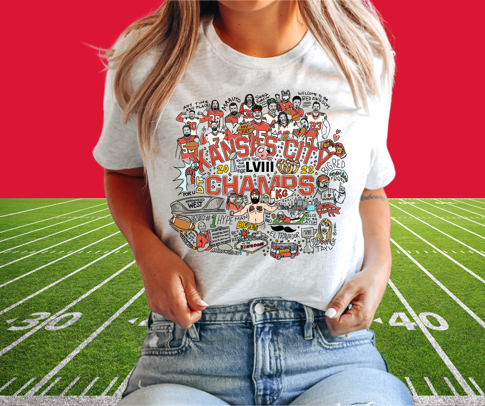 Kansas City Collage Ash Graphic Tshirt