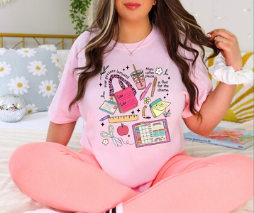 School Collage Pink Tee - The Red Rival