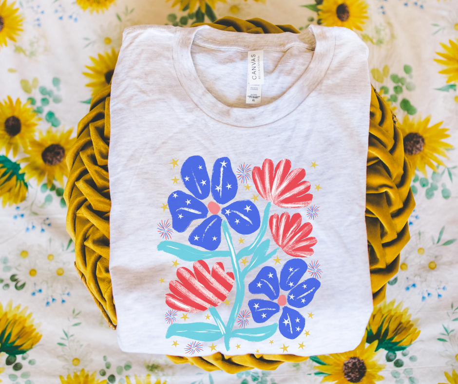 Patriotic Sunflowers Ash Tee - The Red Rival