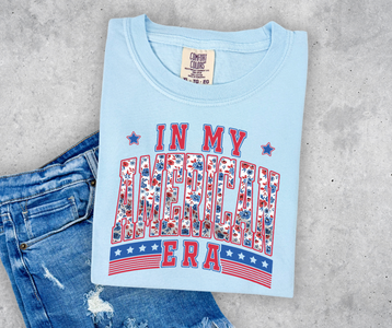In My American Era Floral Light Blue Tee - The Red Rival
