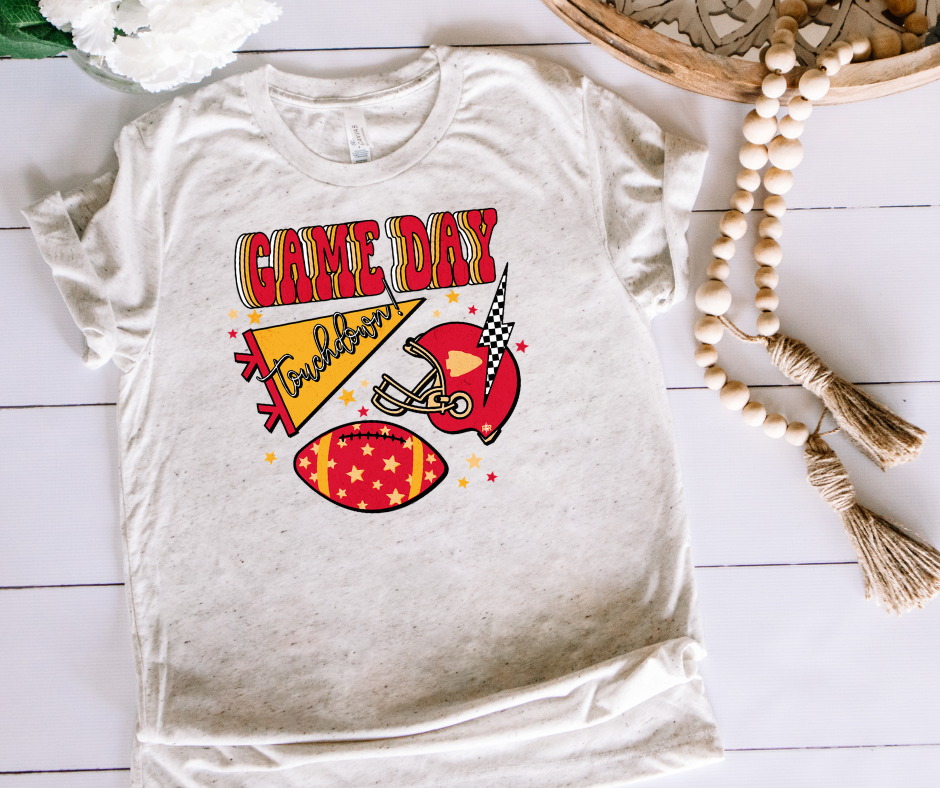 Game Day Icon Collage Oatmeal Tee - The Red Rival