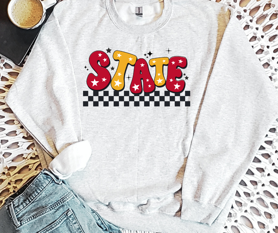 Retro Maroon & Gold Star Ash Sweatshirt - The Red Rival