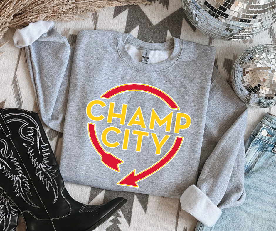 Champ City Grey Sweatshirt or Tee - The Red Rival