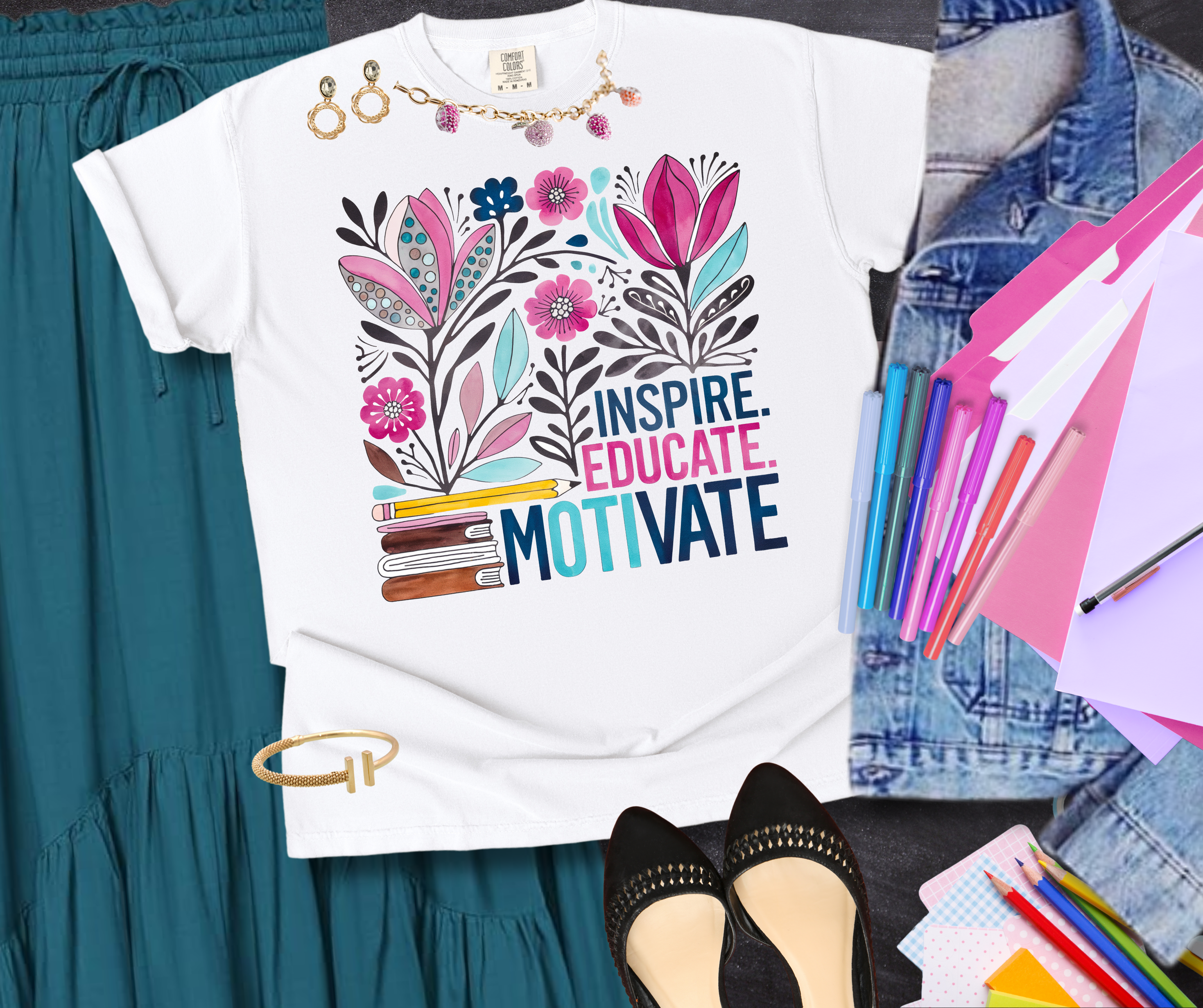 Inspire. Educate. Motivate. Floral - The Red Rival