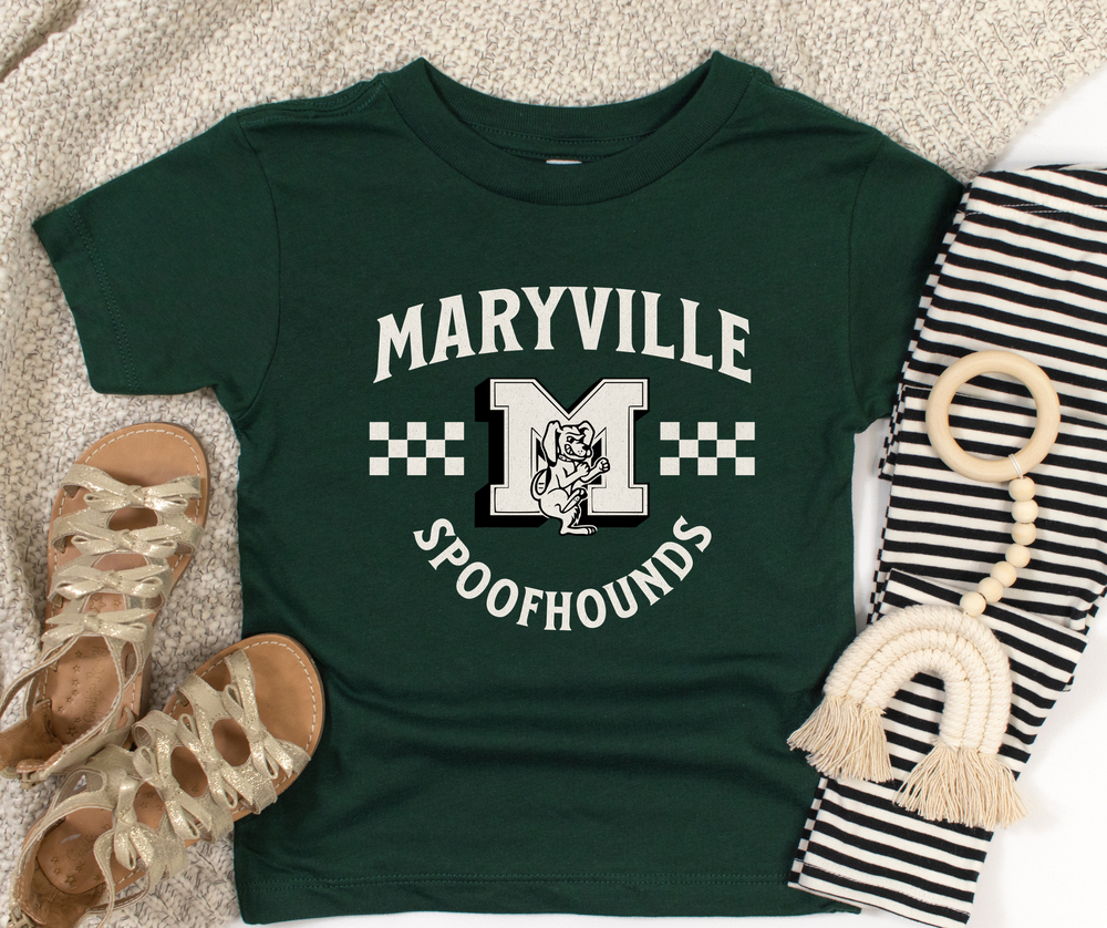 White Maryville Spoofhounds Heather Forest Green Tee - The Red Rival