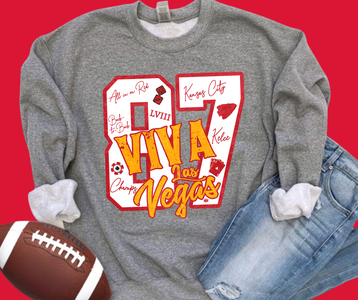 Viva Las Vegas Grey Graphic Sweatshirt - The Red Rival