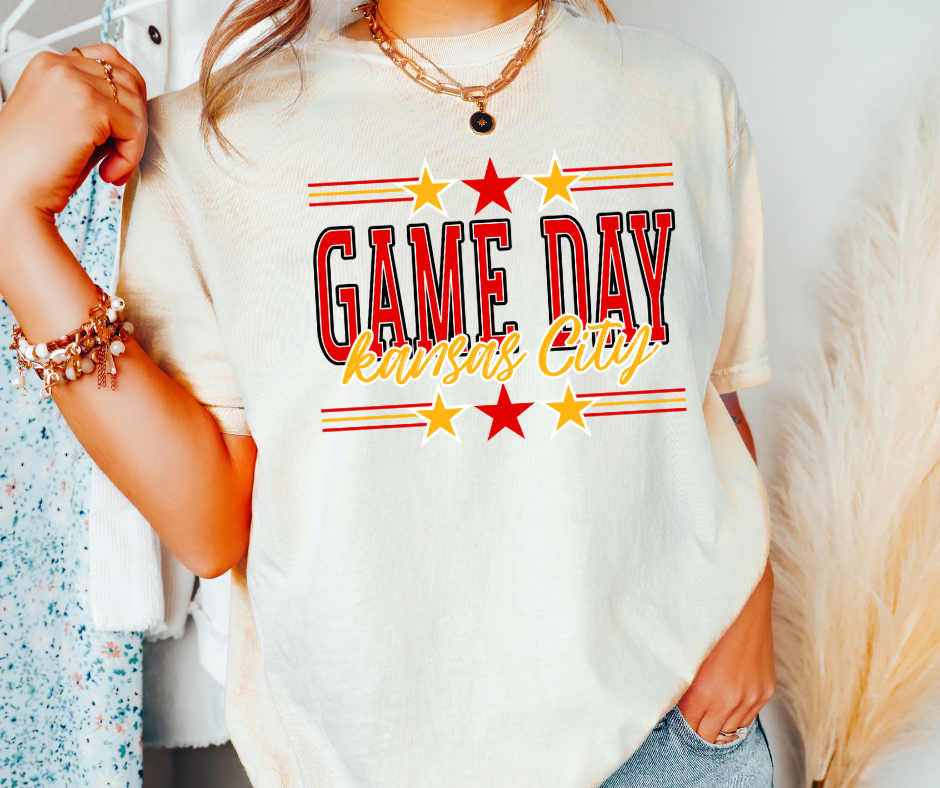 Game Day Kansas City 3 Stars Ivory Tee - The Red Rival