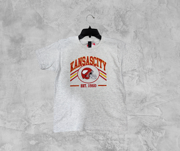 READY TO SHIP - Kansas City Est 1960 Helmet Ash Tee (FINAL SALE) - The Red Rival
