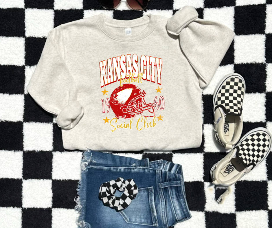 KC Football Social Club Ash/Natural Sweatshirt - The Red Rival