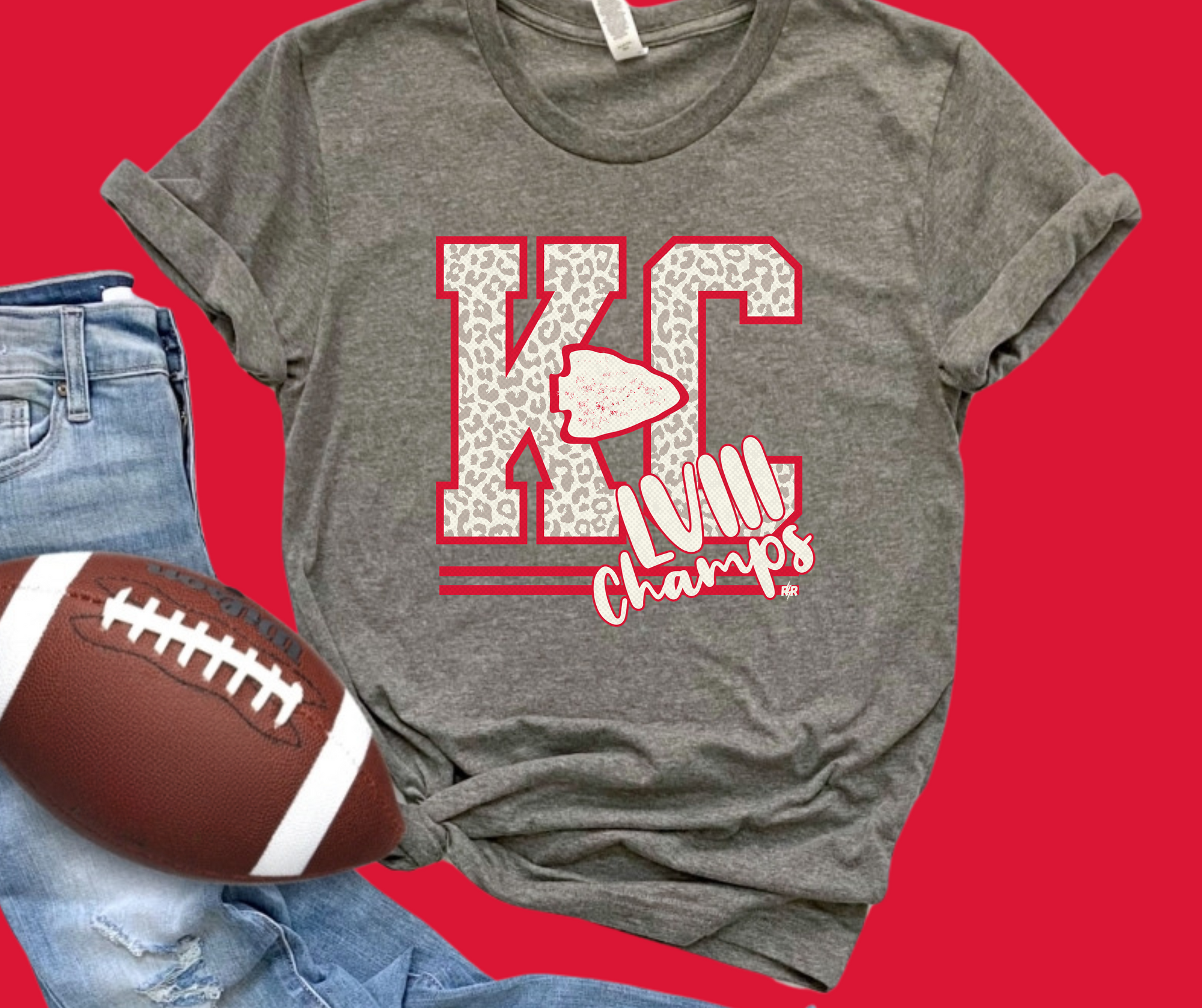 Leopard KC LVIII Champs Grey Graphic Tshirt - The Red Rival