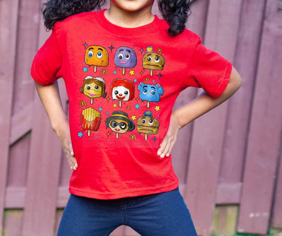 90s Fast Food Ice Cream Friends Red Tee - The Red Rival