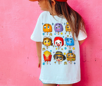 90s Fast Food Ice Cream Friends White Tee - The Red Rival