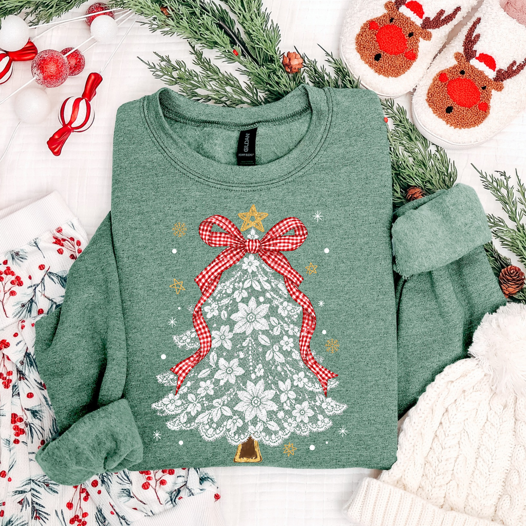 DEAL OF THE DAY - Lace Bow Tree Green Tee or Sweatshirt (FINAL SALE)
