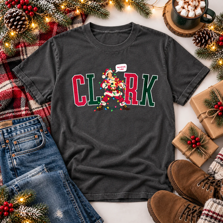 DEAL OF THE DAY - Clark "Hey Looks Kids, a Deer" Dark Grey Tee or Sweatshirt - FINAL SALE