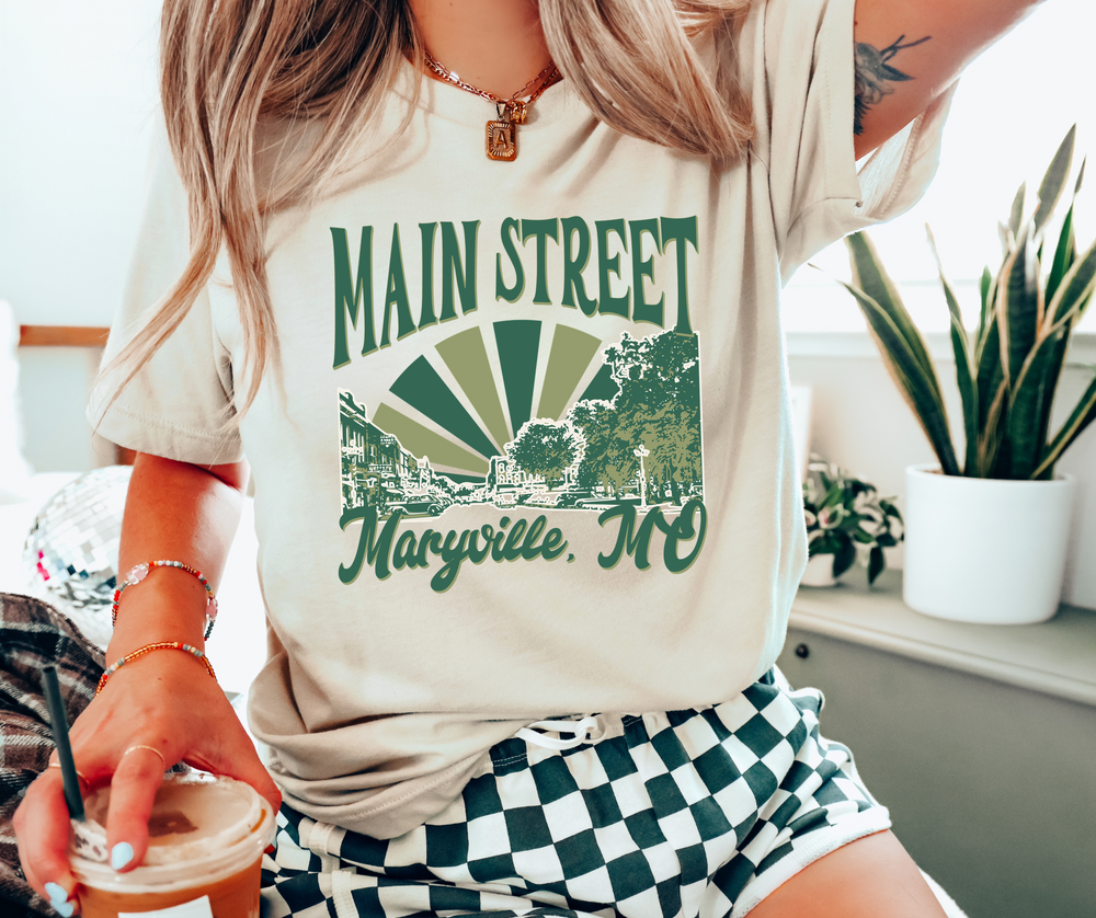 Main Street Maryville, MO Cream Colored Tee - The Red Rival
