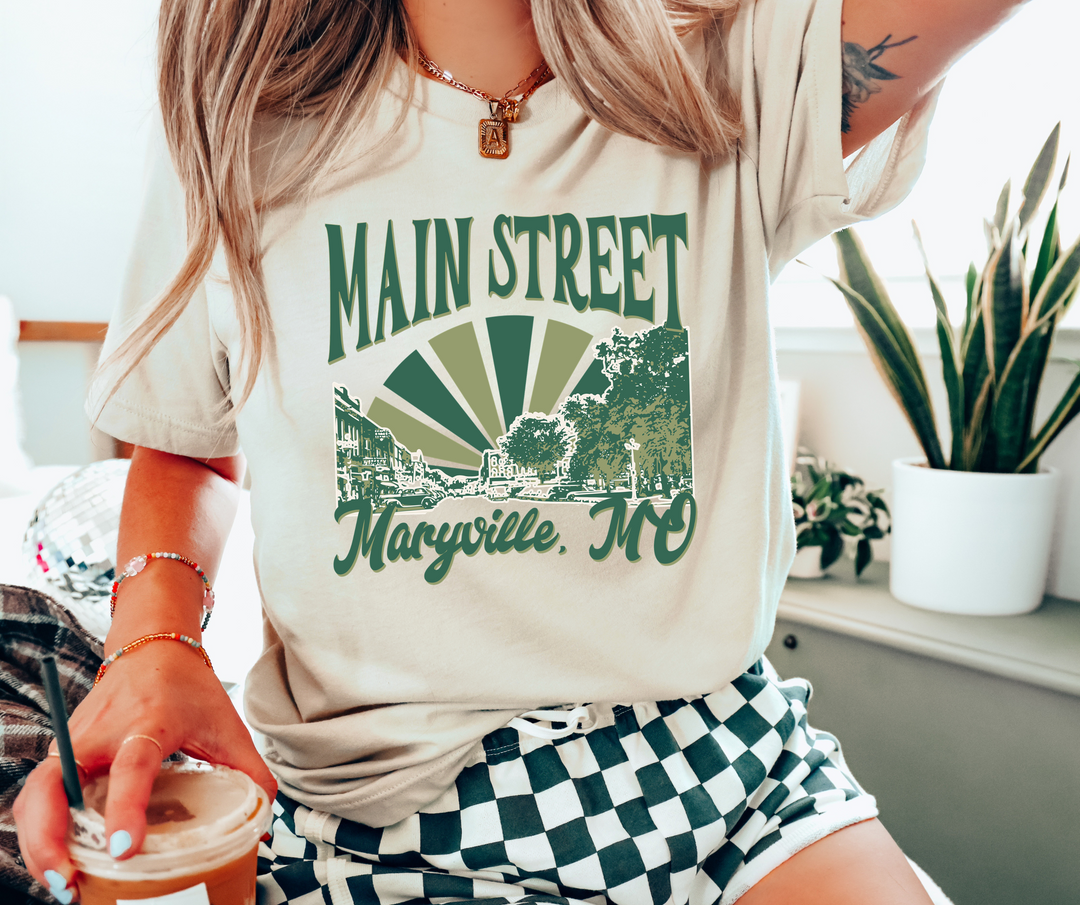 Main Street Maryville, MO Cream Colored Tee - The Red Rival