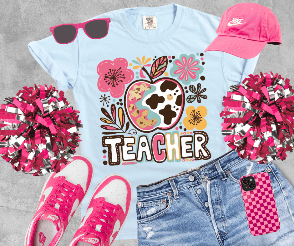 Abstract Boho Floral Teacher - Tees - The Red Rival