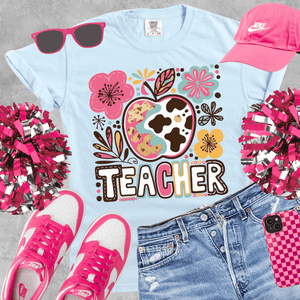 Abstract Boho Floral Teacher - Tees - The Red Rival