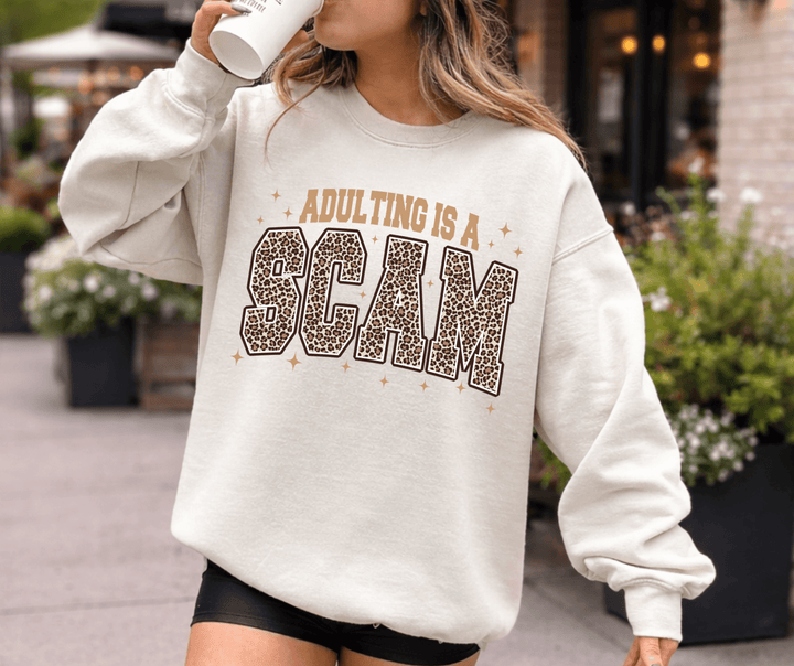 Adulting is a Scam Tee or Sweatshirt - Tees - The Red Rival