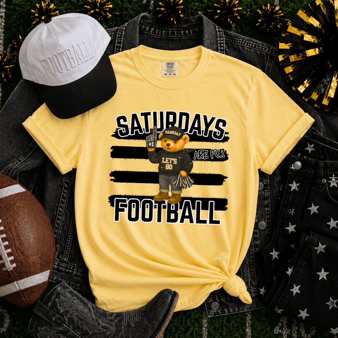All Black Saturdays are for Football Bear Butter Tee - Tees - The Red Rival