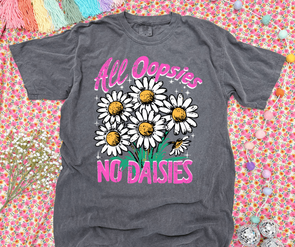 All Oopsies No Daisies Charcoal Graphic Tee - Graphic Tee - The Red Rival