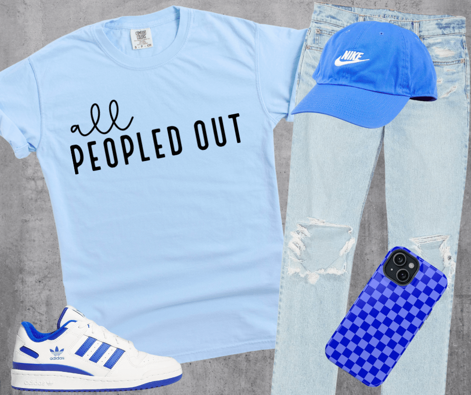 All Peopled Out - Pick your tee color - Graphic Tee - The Red Rival