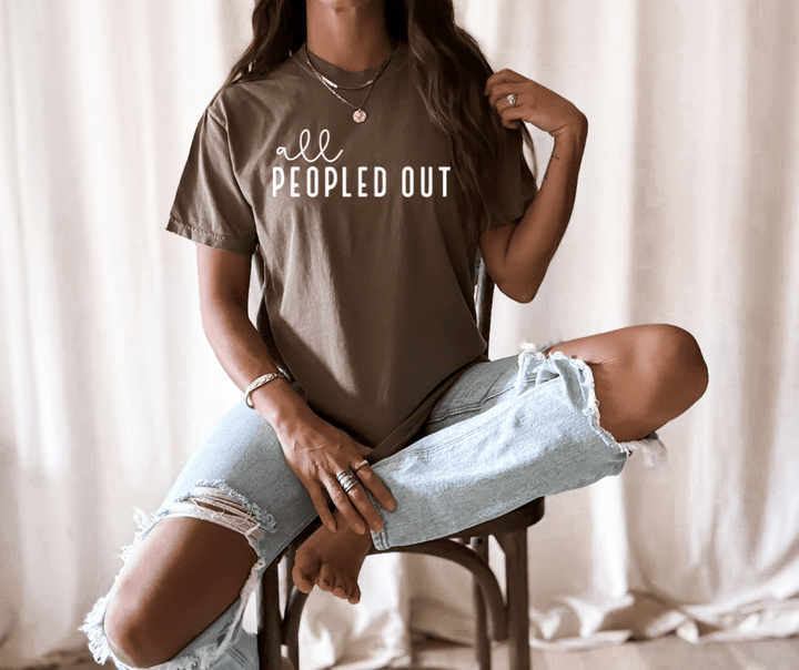 All Peopled Out - Pick your tee color - Graphic Tee - The Red Rival
