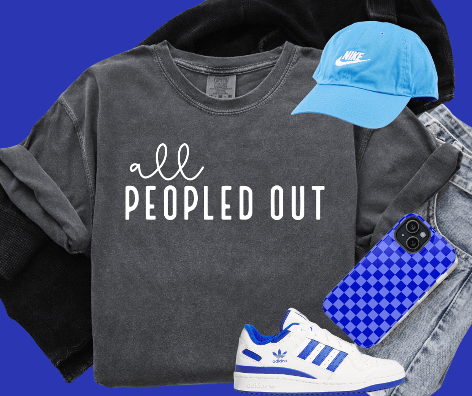 All Peopled Out - Pick your tee color - Graphic Tee - The Red Rival