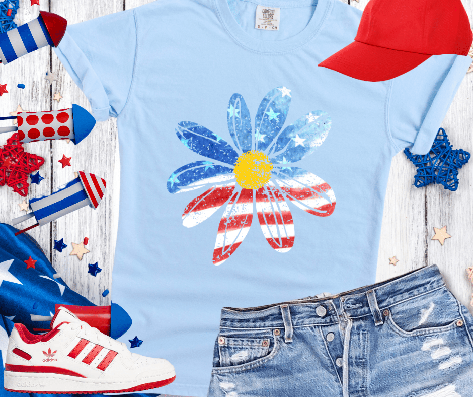 American Flag Daisy - Graphic Tee - The Red Rival