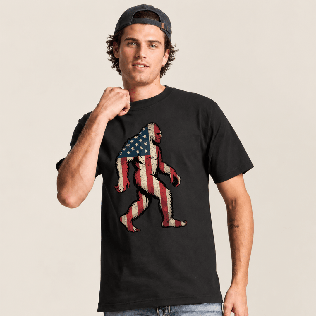 American Sasquatch - Bigfoot Black Tee - Tees - The Red Rival