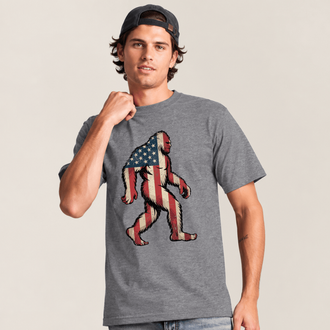 American Sasquatch - Bigfoot Grey Tee - Tees - The Red Rival