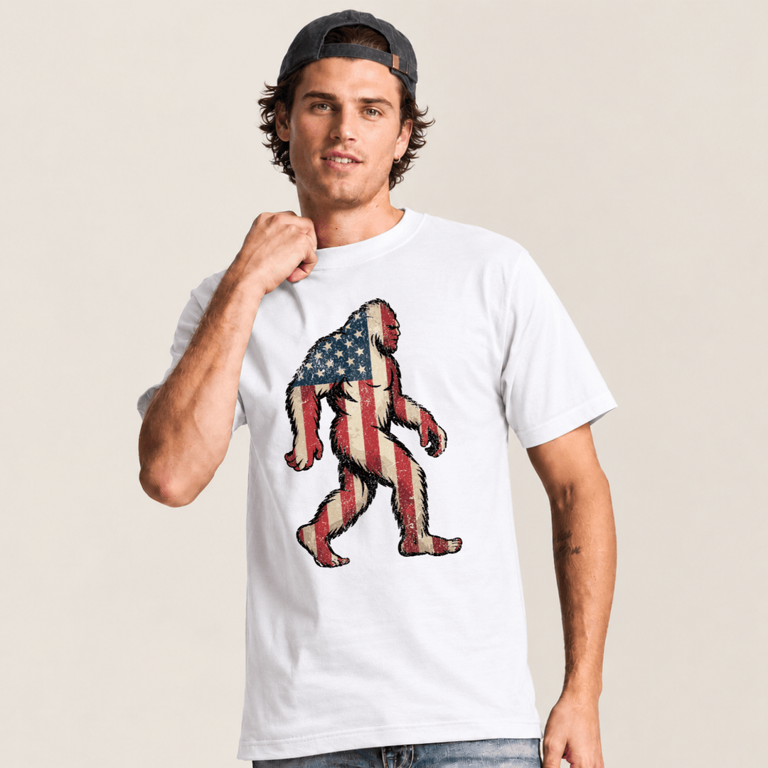 American Sasquatch - Bigfoot White Tee - Tees - The Red Rival