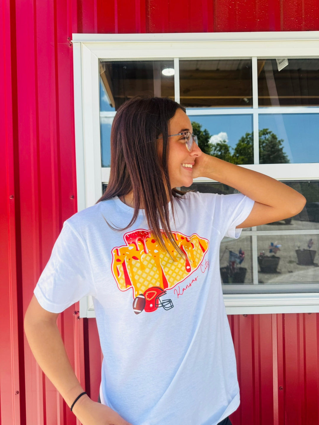 Arrowhead Ice Cream Cone Drip Letters White Tee - Tees - The Red Rival