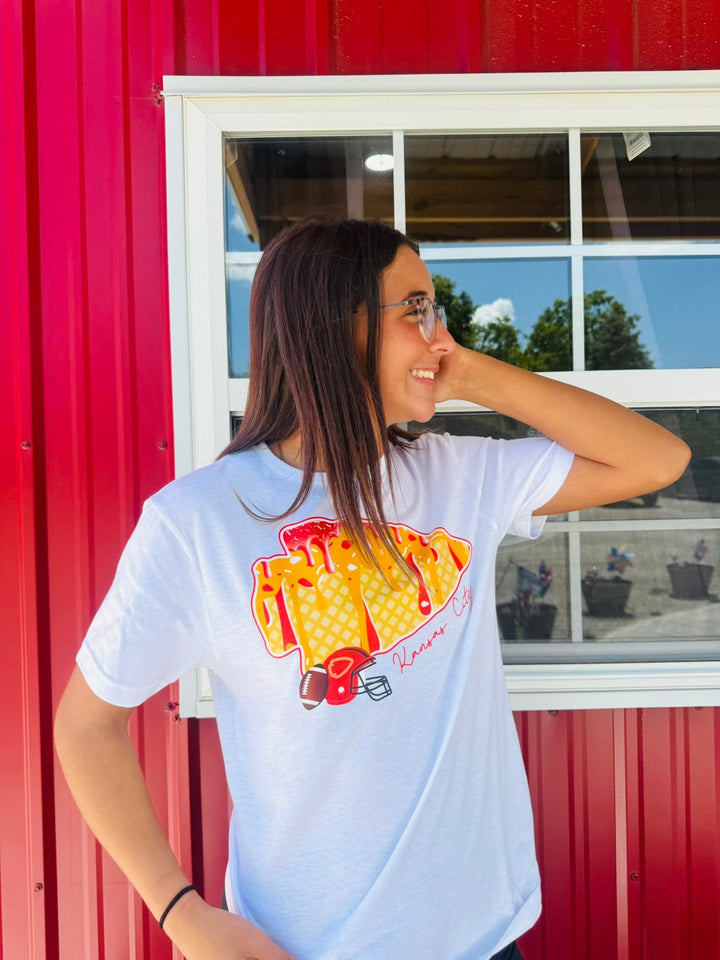 Arrowhead Ice Cream Cone Drip Letters White Tee - Tees - The Red Rival